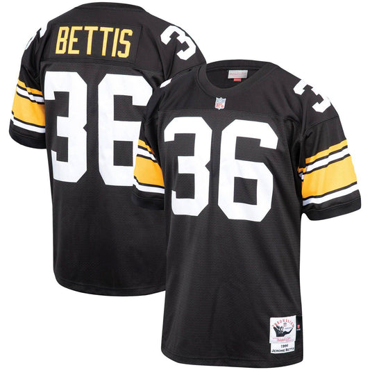 Men's Mitchell & Ness Jerome Bettis Black Pittsburgh Steelers 1996 Authentic Throwback Retired Player Jersey