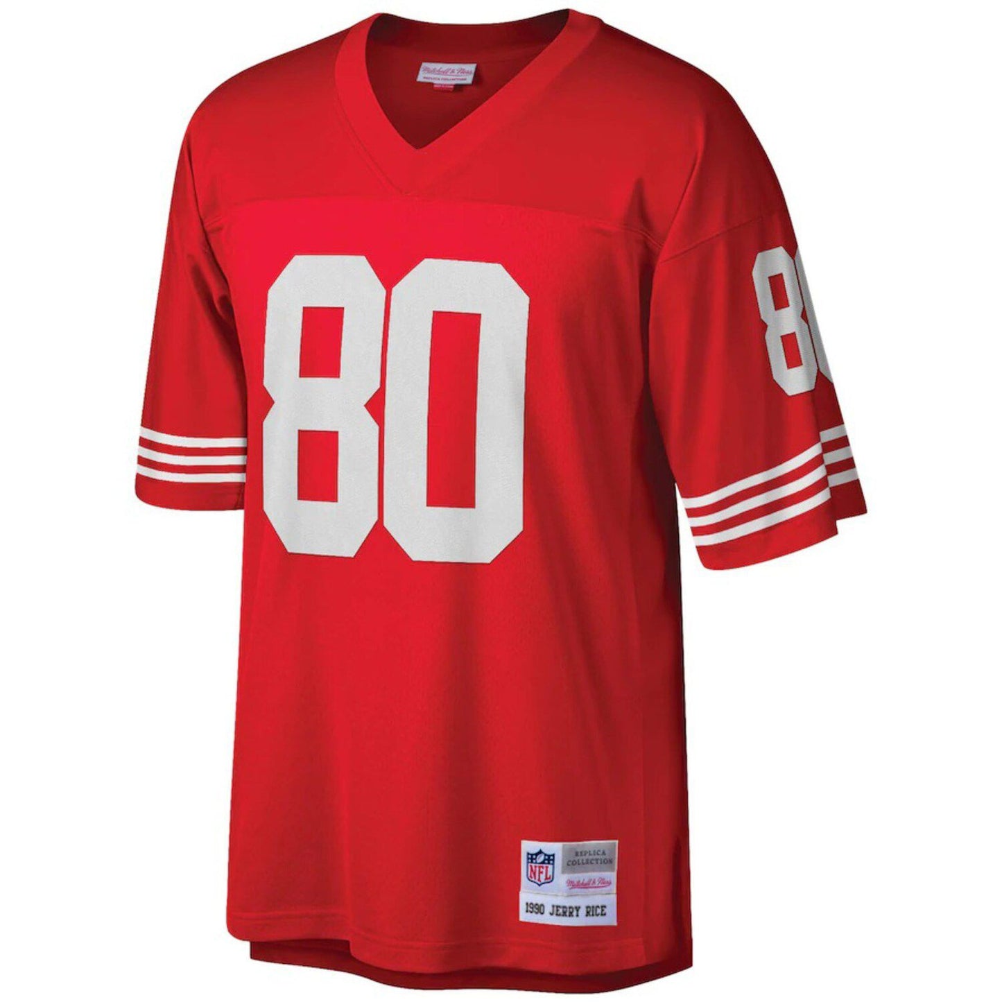 Men's Mitchell & Ness Jerry Rice Scarlet San Francisco 49ers Big & Tall 1990 Retired Player Replica Jersey