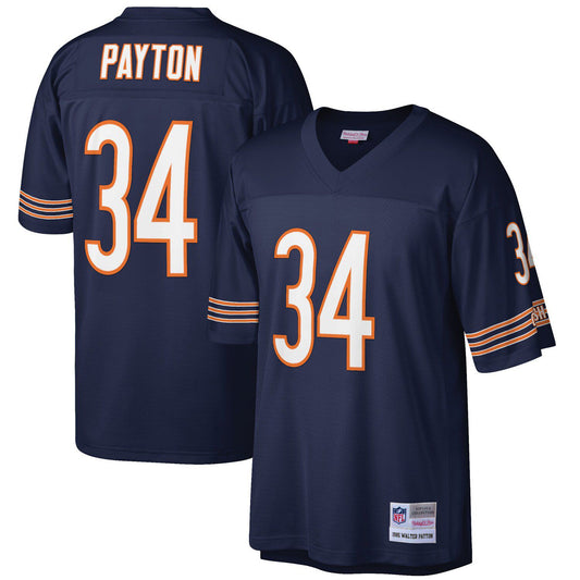 Men's Mitchell & Ness Walter Payton Navy Chicago Bears Big & Tall 1985 Retired Player Replica Jersey