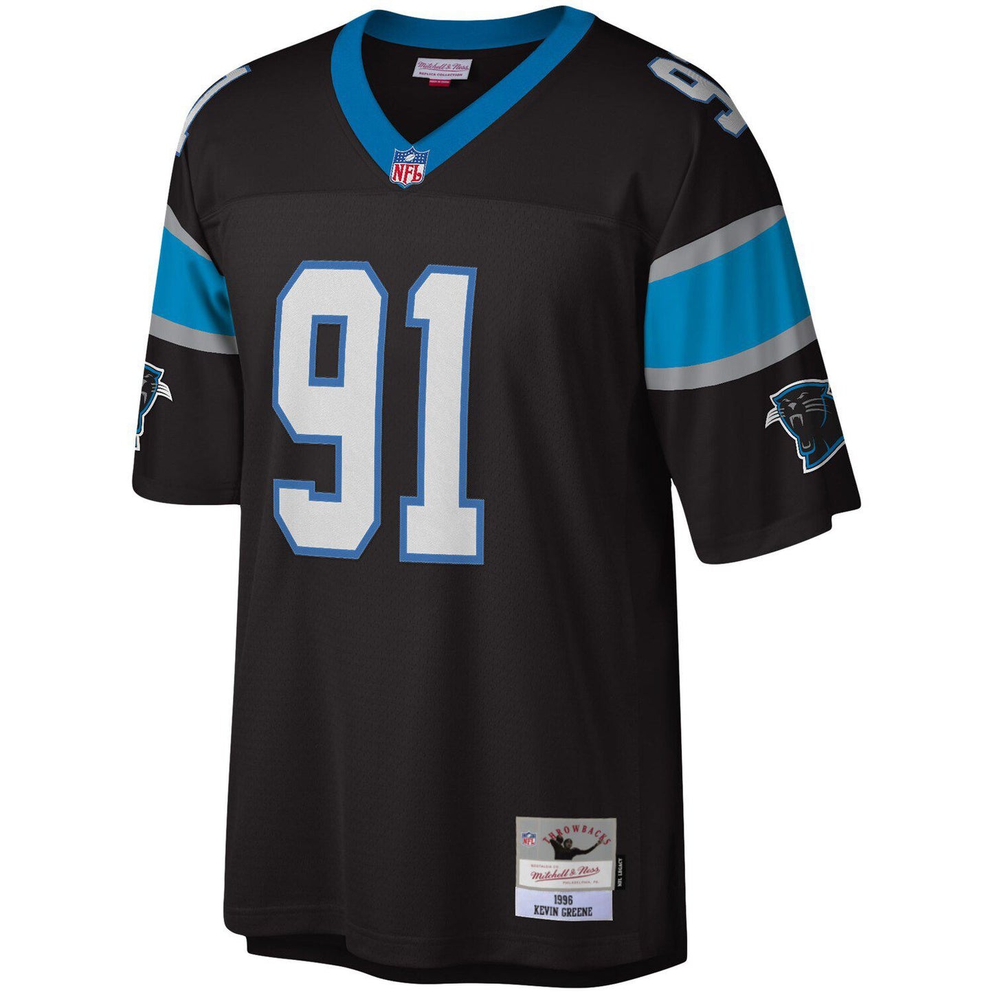 Men's Mitchell & Ness Kevin Greene Black Carolina Panthers Legacy Replica Jersey