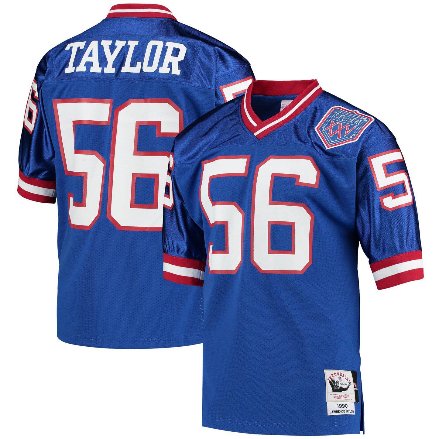 Men's Mitchell & Ness Lawrence Taylor Royal New York Giants 1990 Authentic Throwback Retired Player Jersey