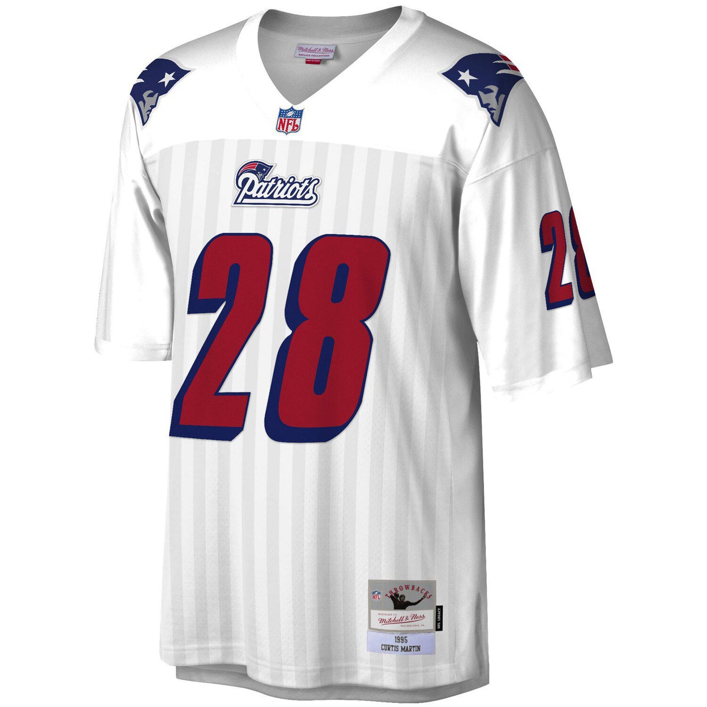 Men's Mitchell & Ness Curtis Martin White New England Patriots 1995 Legacy Replica Jersey