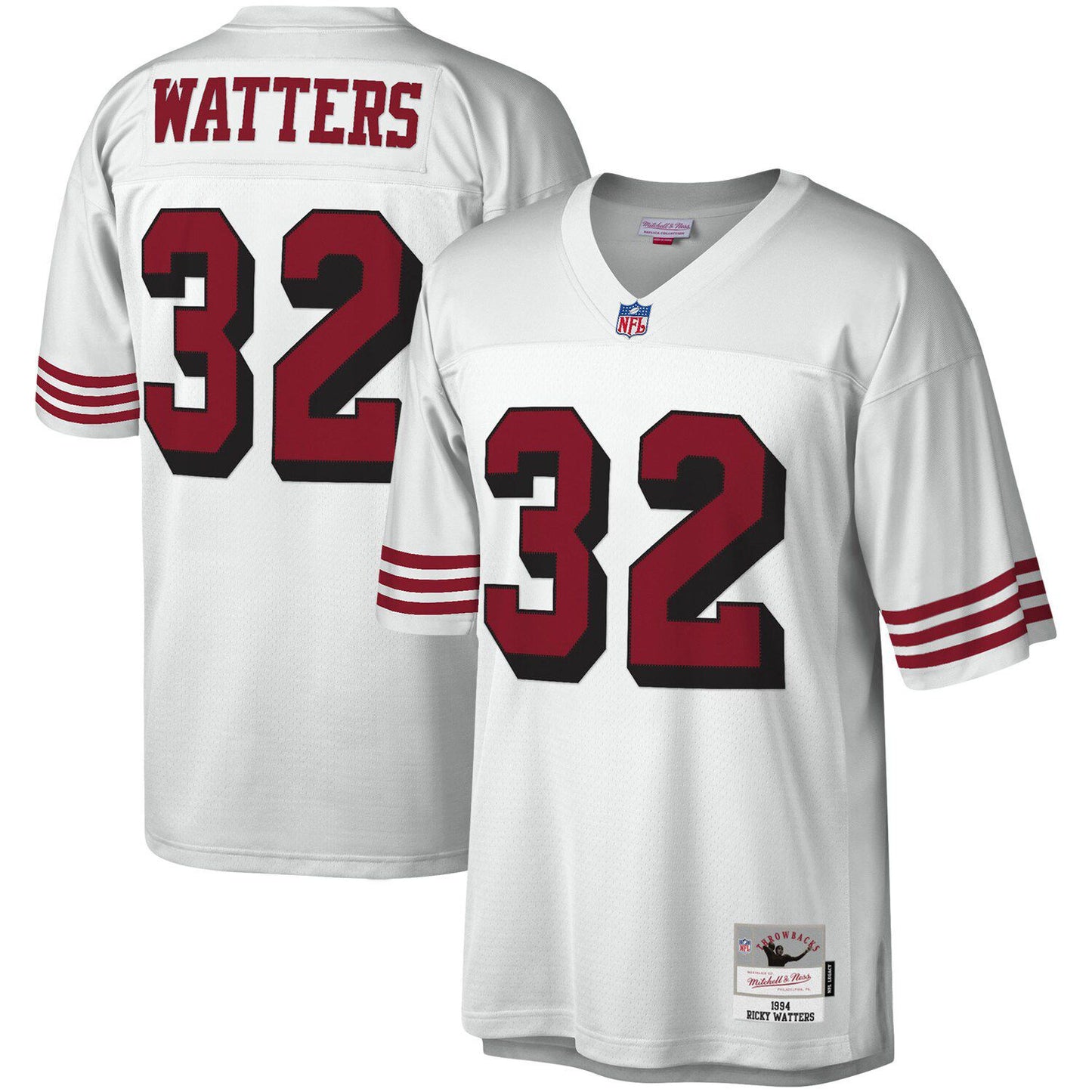 Men's Mitchell & Ness Ricky Watters White San Francisco 49ers Legacy Replica Jersey