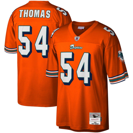 Men's Mitchell & Ness Zach Thomas Orange Miami Dolphins Legacy Replica Jersey