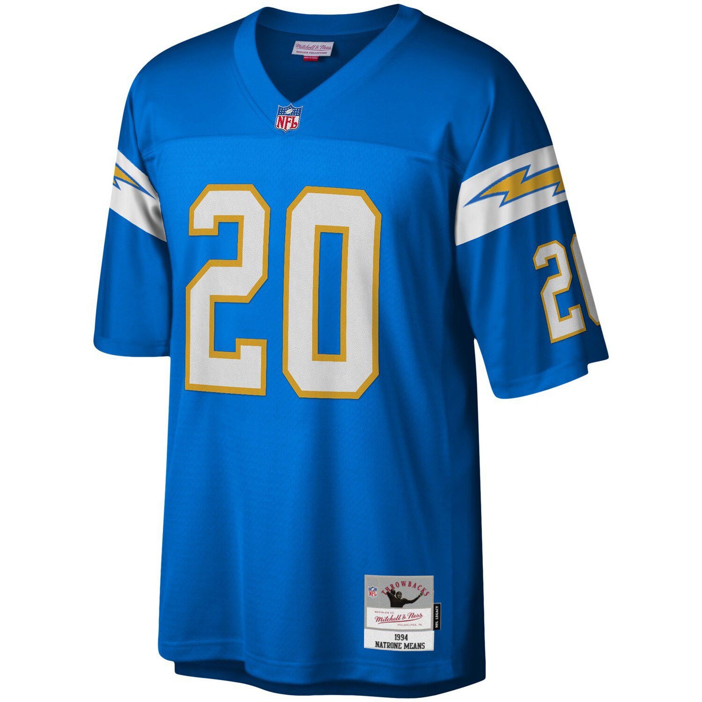 Men's Mitchell & Ness Natrone Means Powder Blue Los Angeles Chargers Legacy Replica Jersey