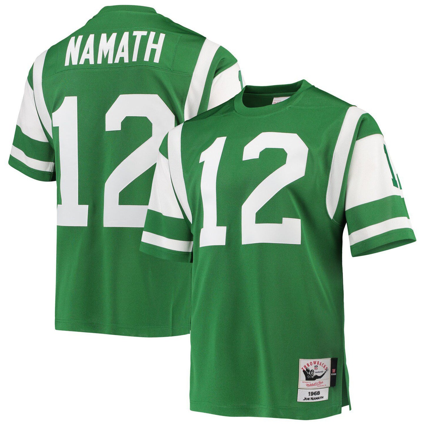 Men's Mitchell & Ness Joe Namath Green New York Jets Authentic Retired Player Jersey