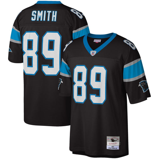 Men's Mitchell & Ness Steve Smith Black Carolina Panthers Legacy Replica Jersey