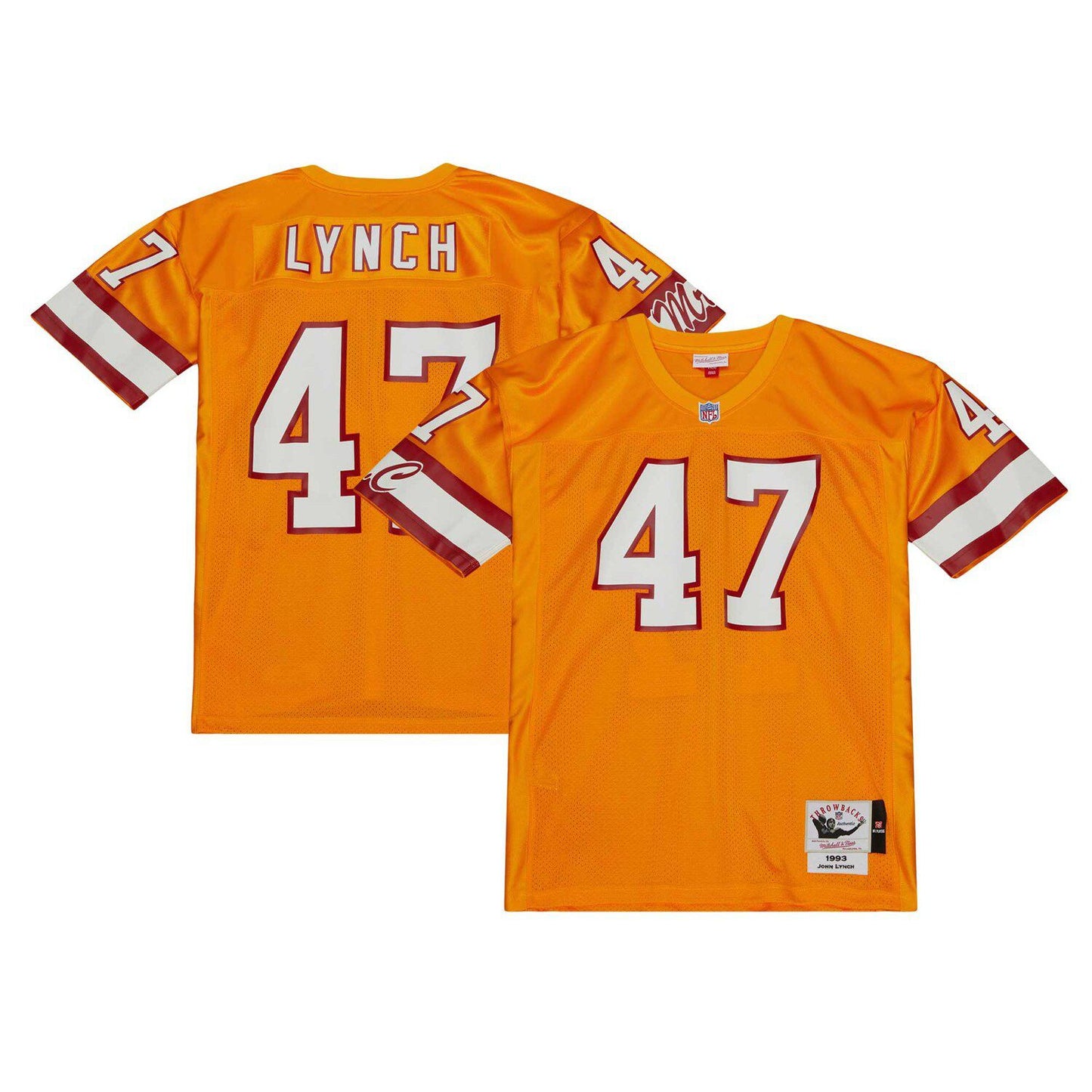 Men's Mitchell & Ness John Lynch Orange Tampa Bay Buccaneers 1993 Authentic Jersey