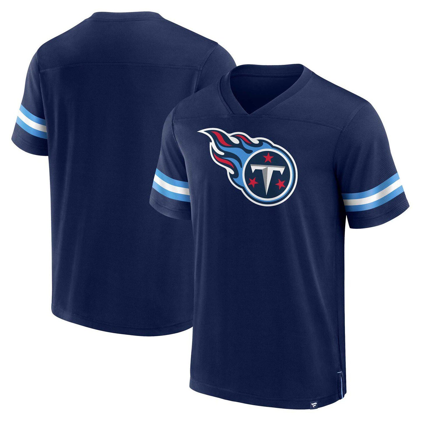 Men's Fanatics Branded  Navy Tennessee Titans Jersey Tackle V-Neck T-Shirt