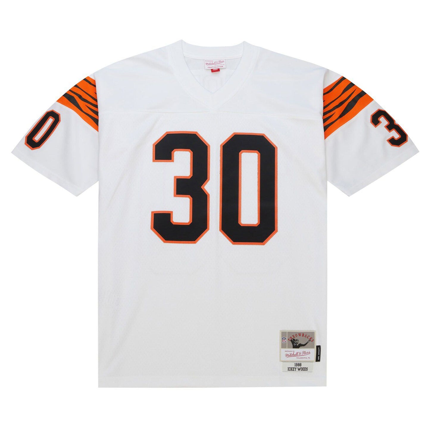 Men's Mitchell & Ness Ickey Woods White Cincinnati Bengals Legacy Replica Jersey