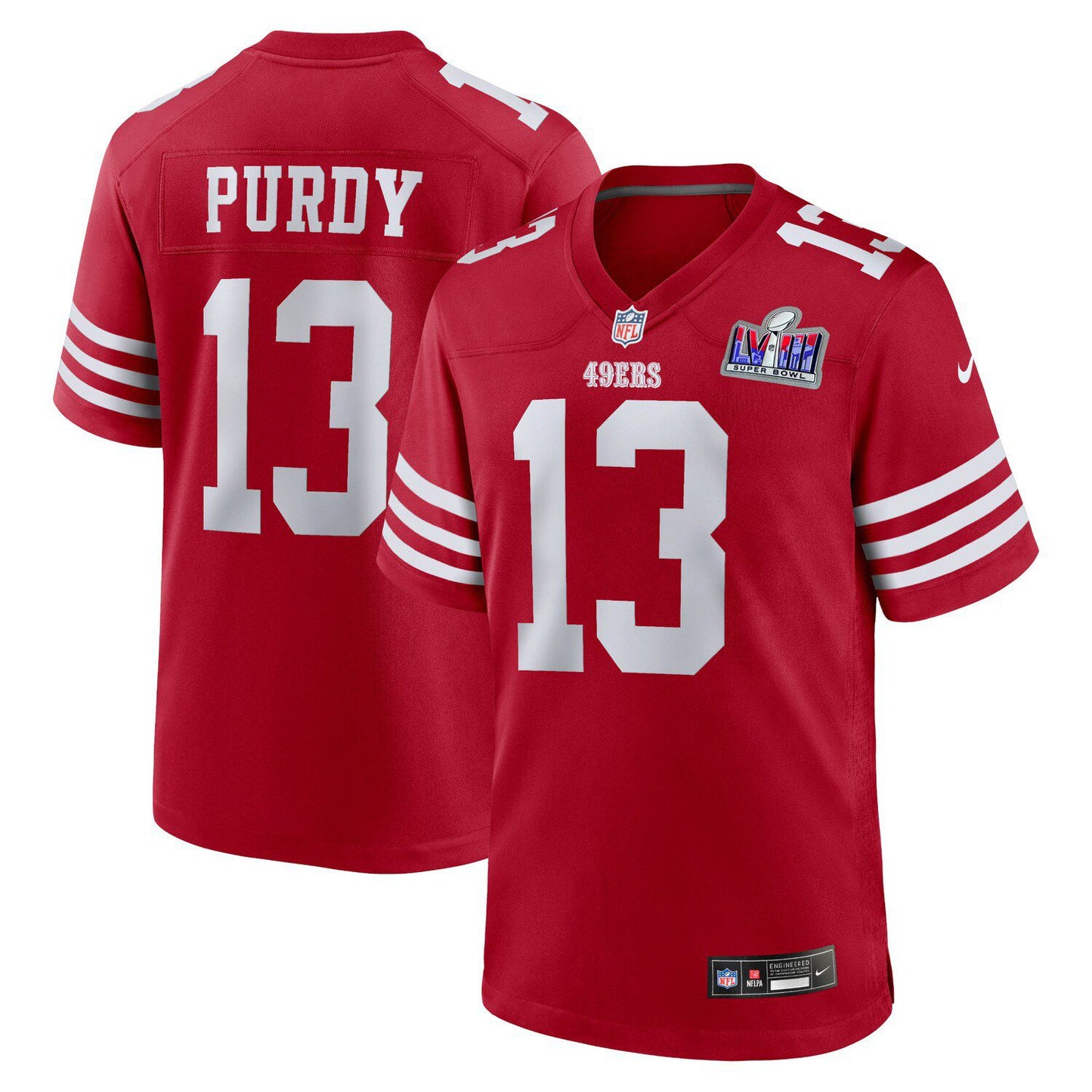 Men's Nike Brock Purdy Scarlet San Francisco 49ers Super Bowl LVIII Game Jersey