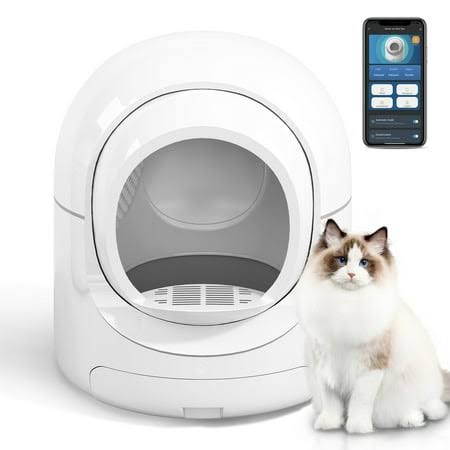 Muhub Self Cleaning Litter Box,App Control Odor Removal,85L